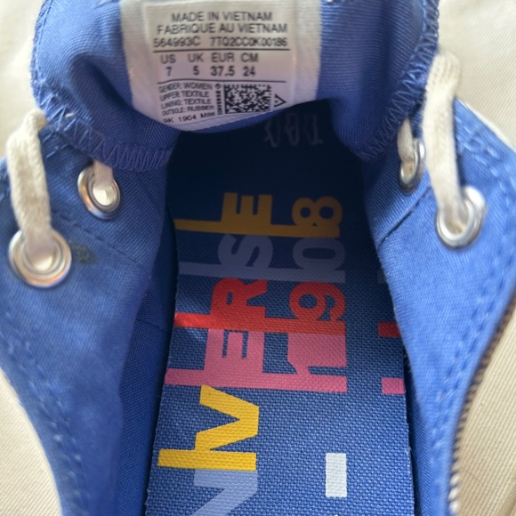 Converse Chuck Taylor All Star Platform Sneakers - Blue & White - Women 7 - Picture 7 of 8